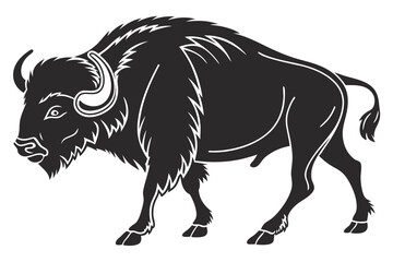 buffalo sihouette black vector © mst