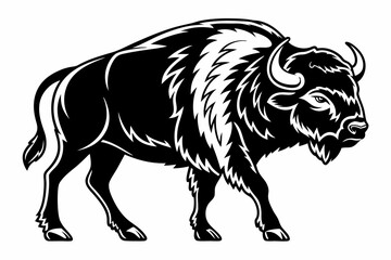 buffalo sihouette black vector © mst