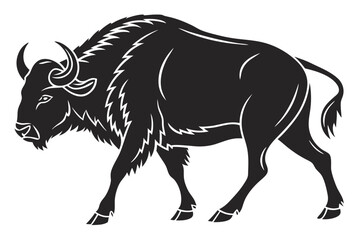 buffalo sihouette black vector © mst