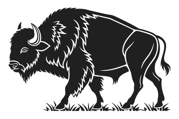 buffalo sihouette black vector © mst
