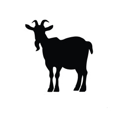 Black deer silhouette vector illustration of a wild antlered mammal