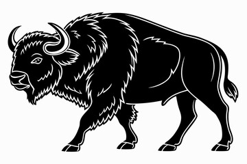 buffalo sihouette black vector © mst