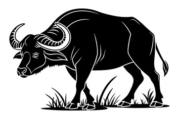 buffalo sihouette black vector © mst