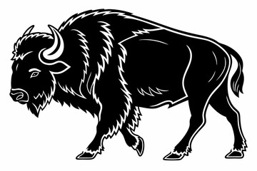 buffalo sihouette black vector © mst