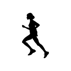 Woman Running Silhouette Vector