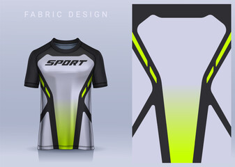 Fabric textile design for Sport t-shirt, Soccer jersey mockup for football club. uniform front view.	
