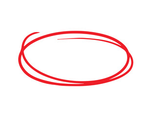 hand drawing different circles isolated on the transparent background, Handwritten red circle. For marking text, numbers, marker pen, pencil, logo, hand-drawn doodle grunge circle highlights
