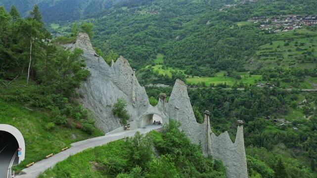Pyramides d'Euseigne Aerial View