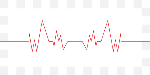 Red heartbeat line icon. on flat style on white background abstract. eps10