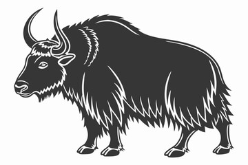yak sihouette black vector