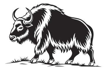 yak sihouette black vector