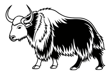 yak sihouette black vector
