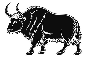 yak sihouette black vector