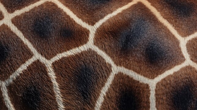close up of giraffe skin pattern with natural texture and warm tones
