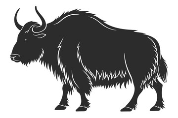 yak sihouette black vector