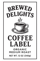 Coffee Label Design Black and White