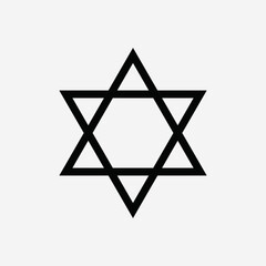 STAR OF David JEWISH BLACK SYMBOL
