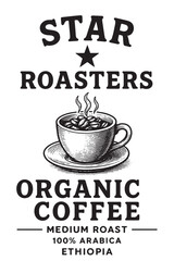 Coffee Label Design Black and White
