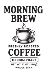 Coffee Label Design Black and White
