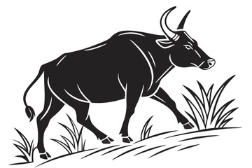 zebu silhoette black vector