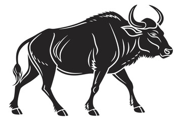 zebu silhoette black vector