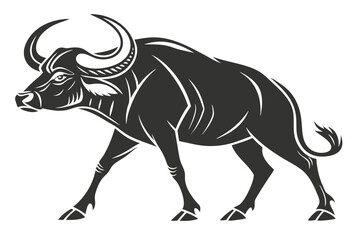 zebu silhoette black vector