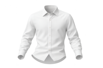 White formal shirt isolated on transparent background, clean and stylish look
