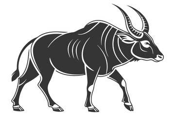 zebu silhoette black vector