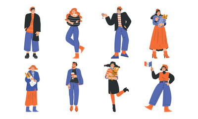 Colorful and Creative Illustrations Featuring Trendy Characters in Various Unique Outfits