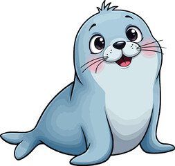 Fototapeta premium Cute cartoon a illustrator vector Seal