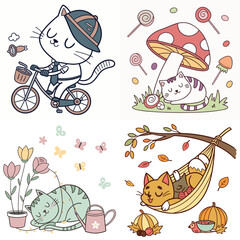 High-Quality sleeping cats Illustrations in Various Styles – SVG Bundle