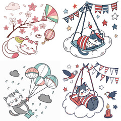 High-Quality sleeping cats Illustrations in Various Styles – SVG Bundle