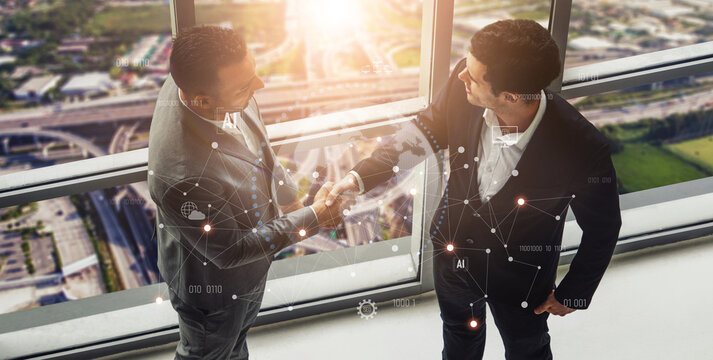Global AI network showing connection between AI, global, and network elements across the digital world and data infrastructure Vouch - Powered by Adobe