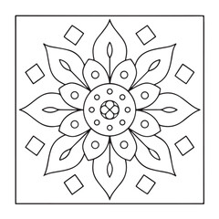 Intricate Mandala Coloring Pages for Adults – Relaxing and Detailed Design, Mandala Coloring Pages For Adults, Black & White, Mandala coloring page, Adult coloring mandala, Line Art, Illustration,