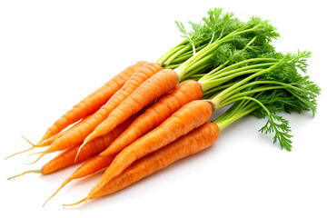 Fresh Baby Carrots Isolated on White. Crisp and Vibrant Healthy Snack, Generative AI