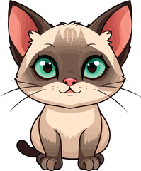 Obraz premium Cute cartoon a illustrator vector Siamese cat