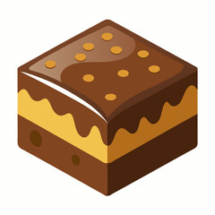 chocolate cake isolated on white