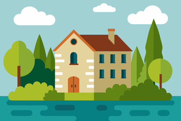Naklejka premium house on the hill