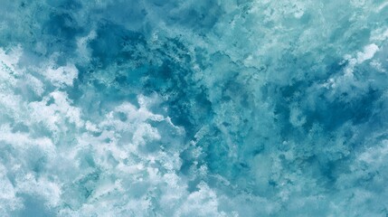 Obraz premium Teal Ocean Swirls in Soft Pastel Chalk Style