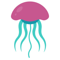Naklejka premium -jellyfish-illustration-on-white-background