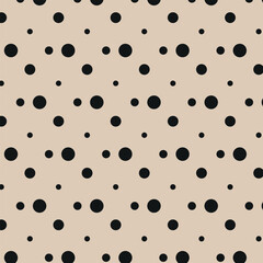Abstract geometry black and sand art halftone polka pattern design