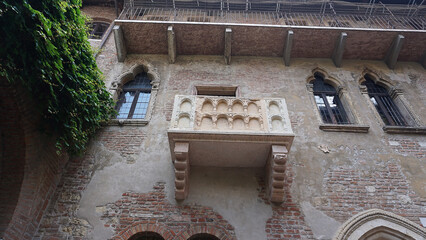 Facade of patio and Juliet's balcony - Verona, Italy