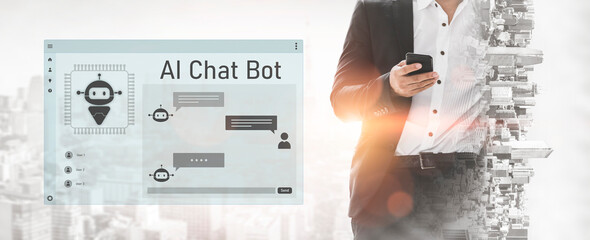 AI chatbot interface facilitates communication, chatbot, and AI interaction for automated user...