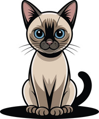 Obraz premium Cute cartoon a illustrator vector Siamese cat