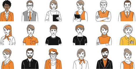 Diverse group of people vector illustration avatars characters collection