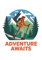 Mountain Climbing Day Typography T-Shirt Design