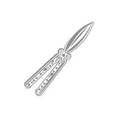 Detailed Illustration of a Butterfly Knife