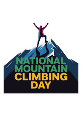 Mountain Climbing Day Typography T-Shirt Design