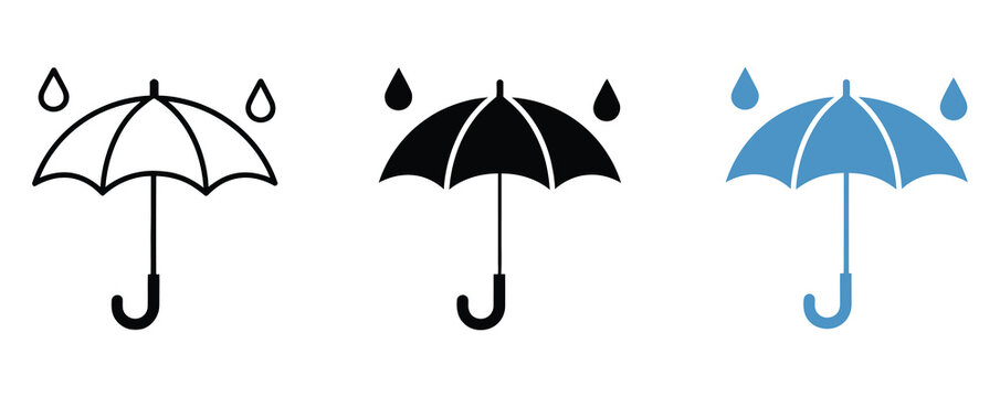 Umbrella icon.Umbrella silhouette. Stock vector illustration.Graphic sign umbrella. Black symbol umbrella isolated on white background.Keep away from rain.