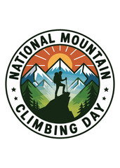 Mountain Climbing Day Typography T-Shirt Design